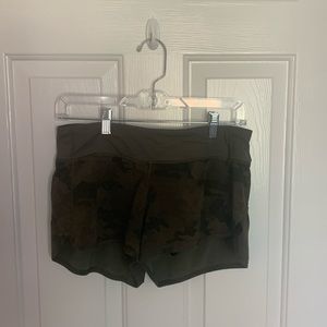 Lululemon Green Camo Speed Up Shorts